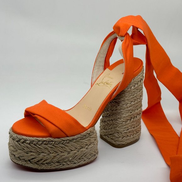 Christian Louboutin MARIZA DU DESERT Platform Heels Espadrille Sandal Shoes - Picture 6 of 14